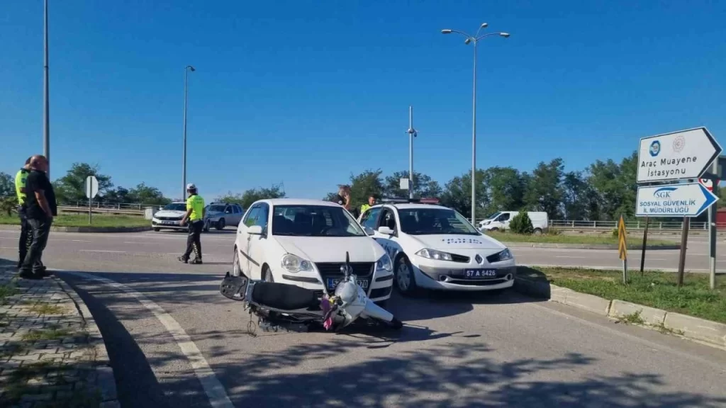 sinop ta otomobil motosiklete carpti 1 yarali habermeydan